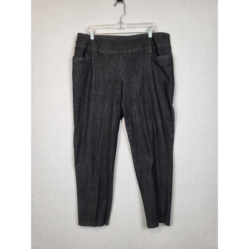 CATO Womens Plus Size High Rise Ankle Leggings Stretch Black Size 18W